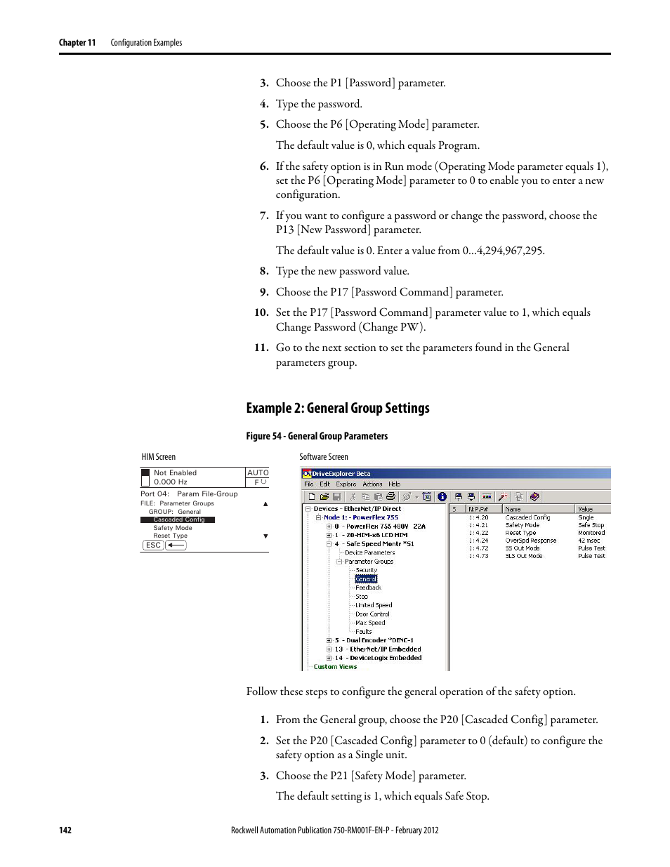 Example 2: general group settings | Rockwell Automation 21G PowerFlex 750-Series AC Drives Reference Manual User Manual | Page 142 / 184