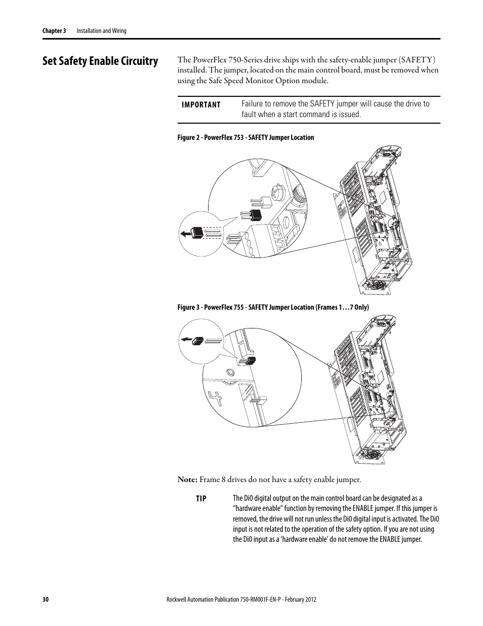 Set safety enable circuitry | Rockwell Automation 21G PowerFlex 750-Series AC Drives Reference Manual User Manual | Page 30 / 184