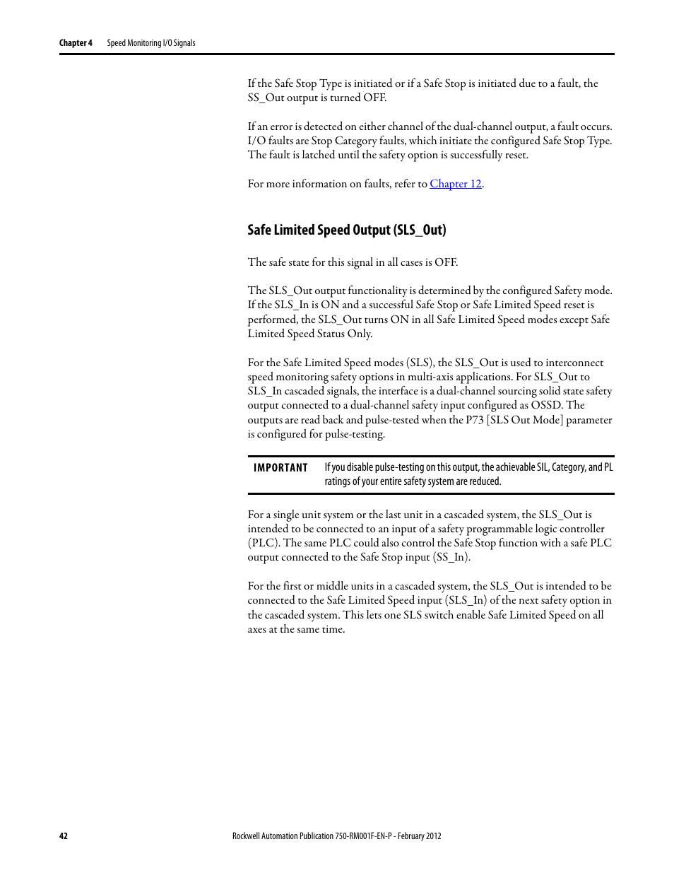 Safe limited speed output (sls_out) | Rockwell Automation 21G PowerFlex 750-Series AC Drives Reference Manual User Manual | Page 42 / 184