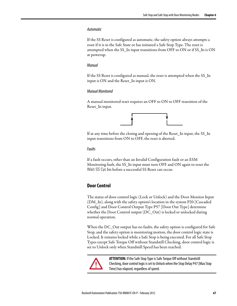 Door control | Rockwell Automation 21G PowerFlex 750-Series AC Drives Reference Manual User Manual | Page 67 / 184