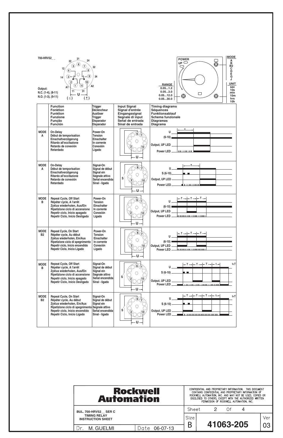 Rockwell Automation 700-HRV52xx Electronic Timer User Manual | Page 2 / 4
