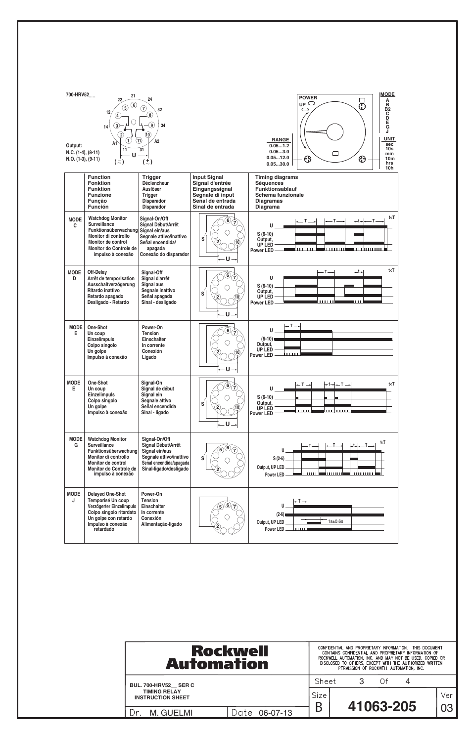 Rockwell Automation 700-HRV52xx Electronic Timer User Manual | Page 3 / 4