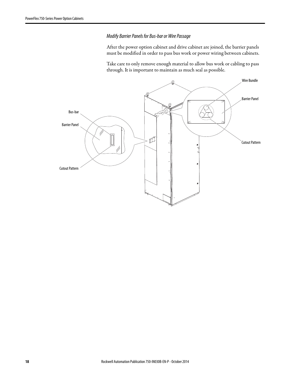 Rockwell Automation 20G PowerFlex 750-Series Power Option Cabinets User Manual | Page 18 / 36