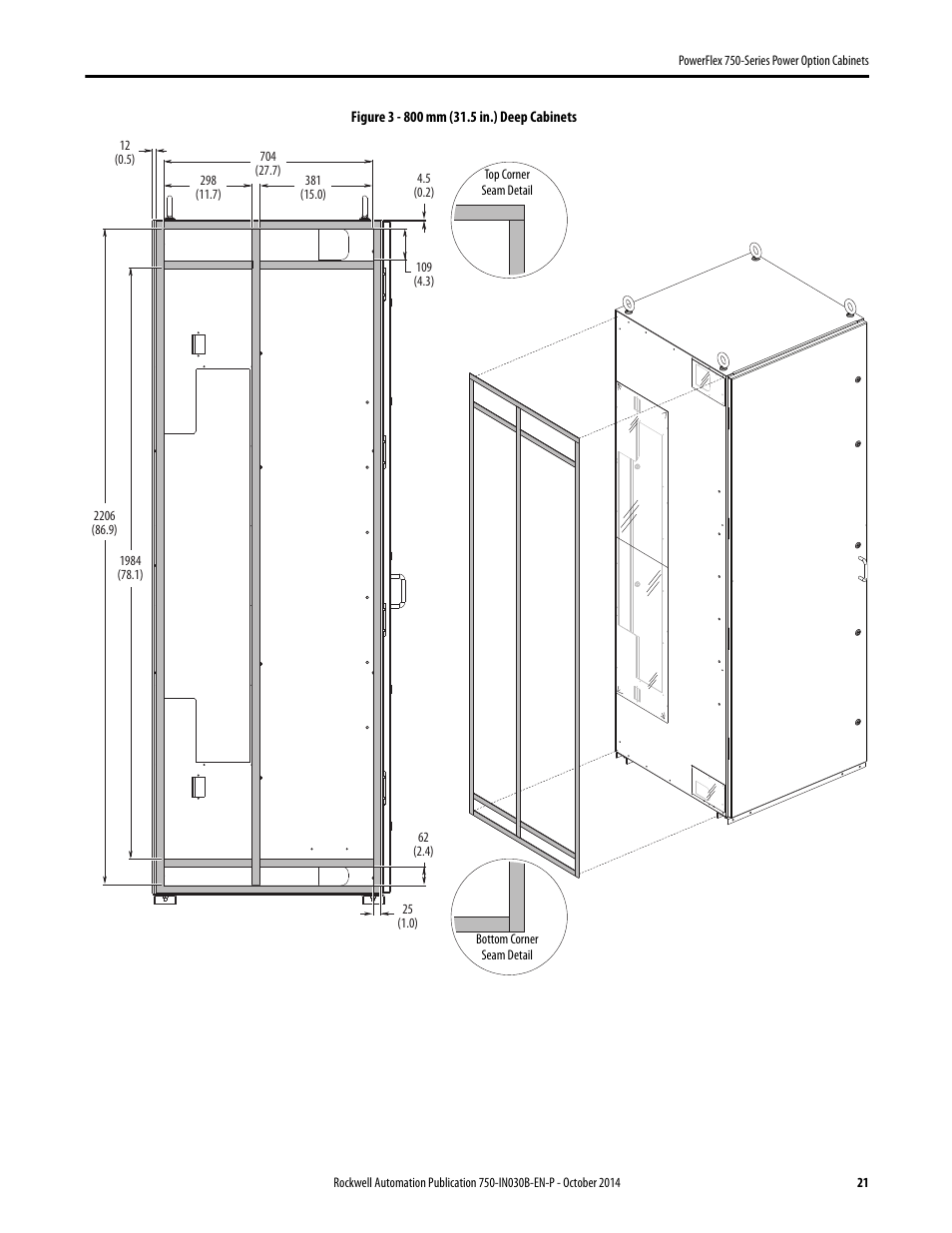 Figure 3 | Rockwell Automation 20G PowerFlex 750-Series Power Option Cabinets User Manual | Page 21 / 36