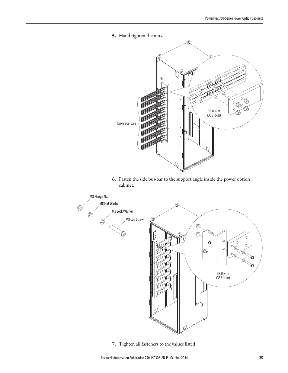 Rockwell Automation 20G PowerFlex 750-Series Power Option Cabinets User Manual | Page 25 / 36