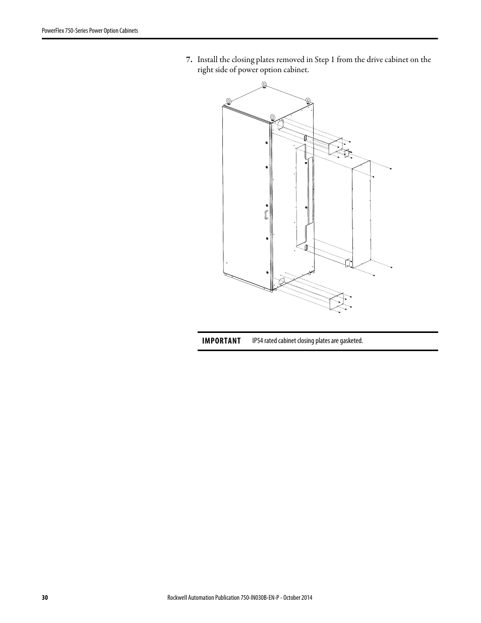 Rockwell Automation 20G PowerFlex 750-Series Power Option Cabinets User Manual | Page 30 / 36