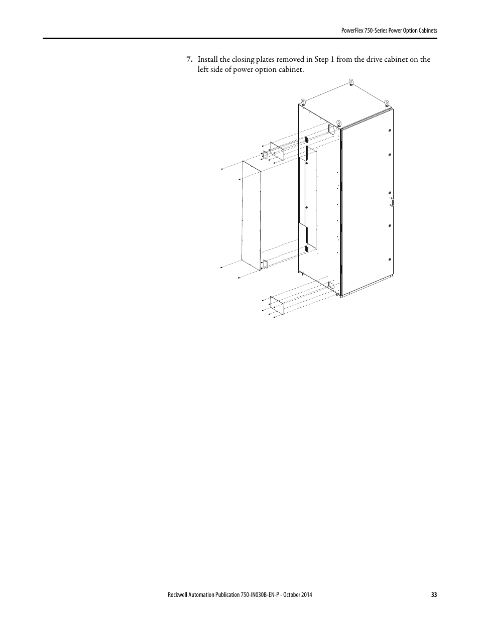 Rockwell Automation 20G PowerFlex 750-Series Power Option Cabinets User Manual | Page 33 / 36