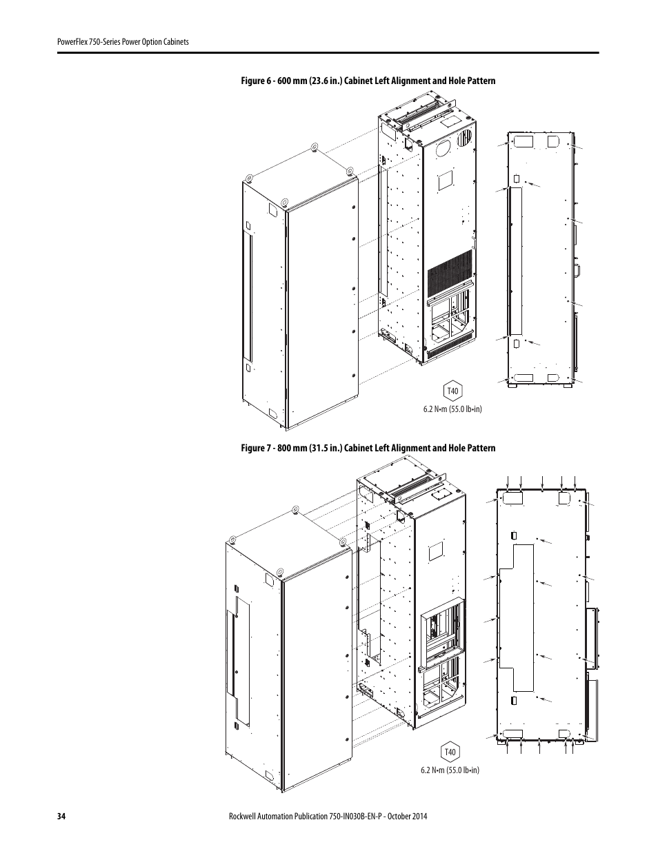 Rockwell Automation 20G PowerFlex 750-Series Power Option Cabinets User Manual | Page 34 / 36