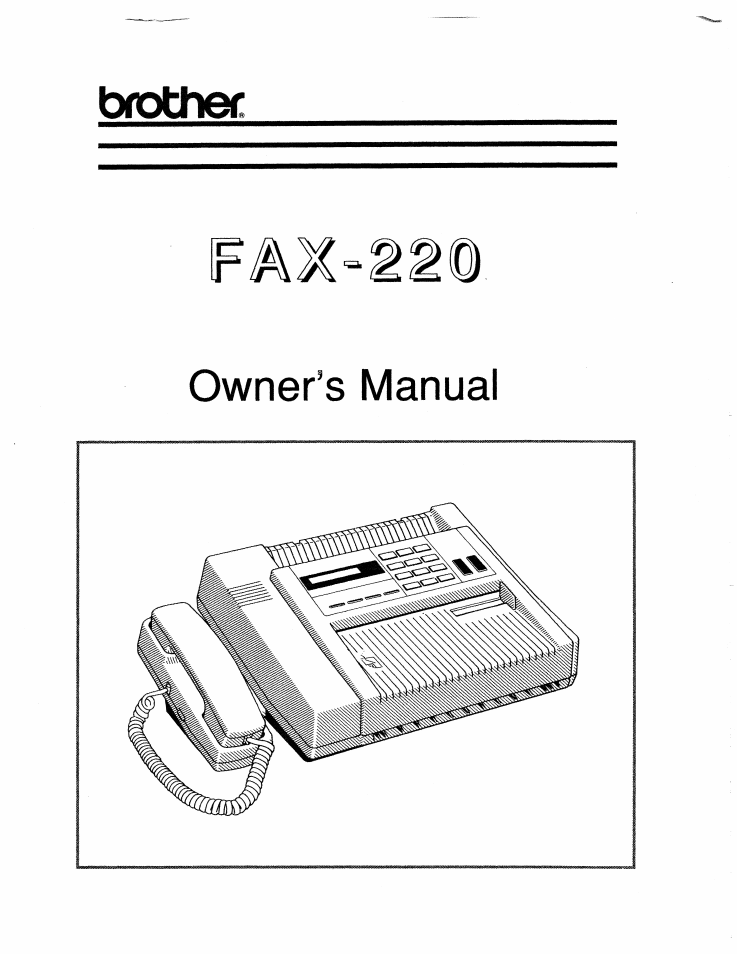 Brother FAX-220 User Manual | 76 pages