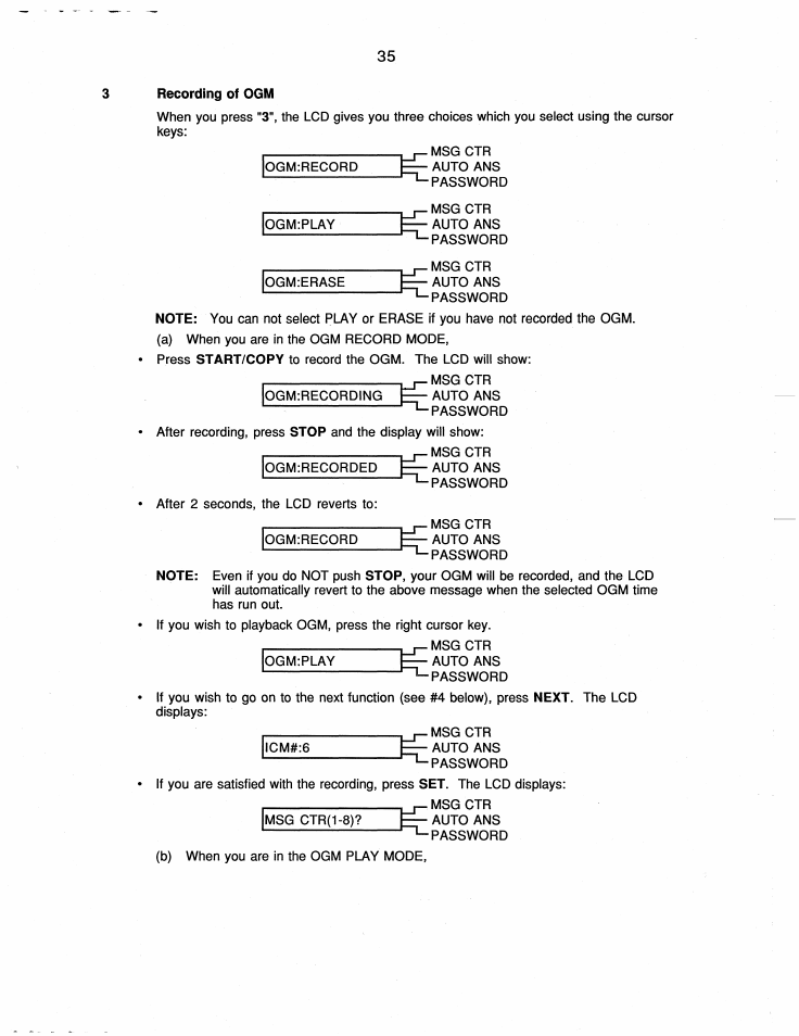 Recording of ogm | Brother FAX-220 User Manual | Page 45 / 76