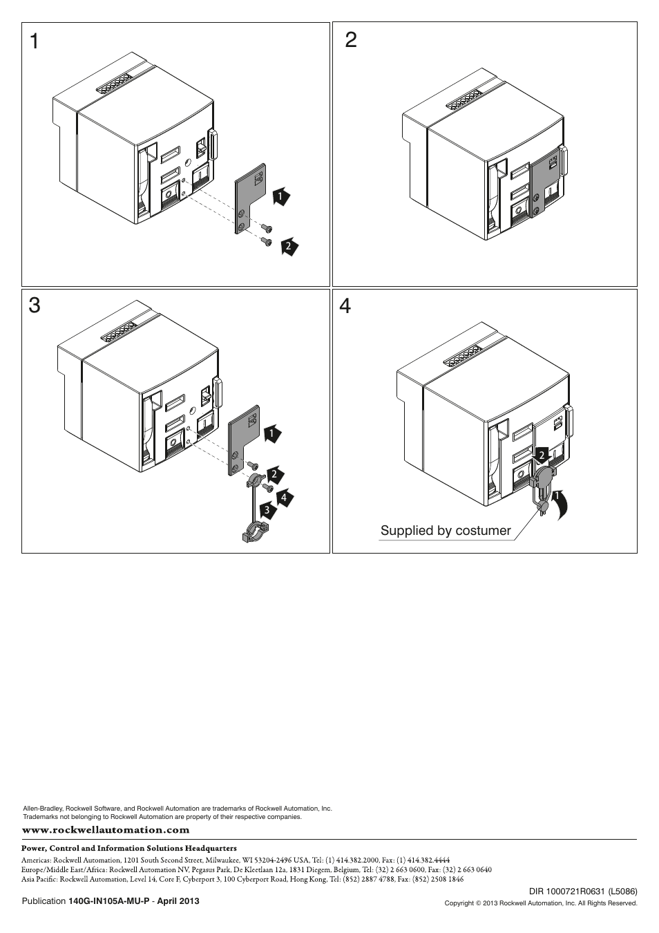 Rockwell Automation 140G-H-xxxx Auto-Manual Lock, Motor Operator User Manual | Page 2 / 2
