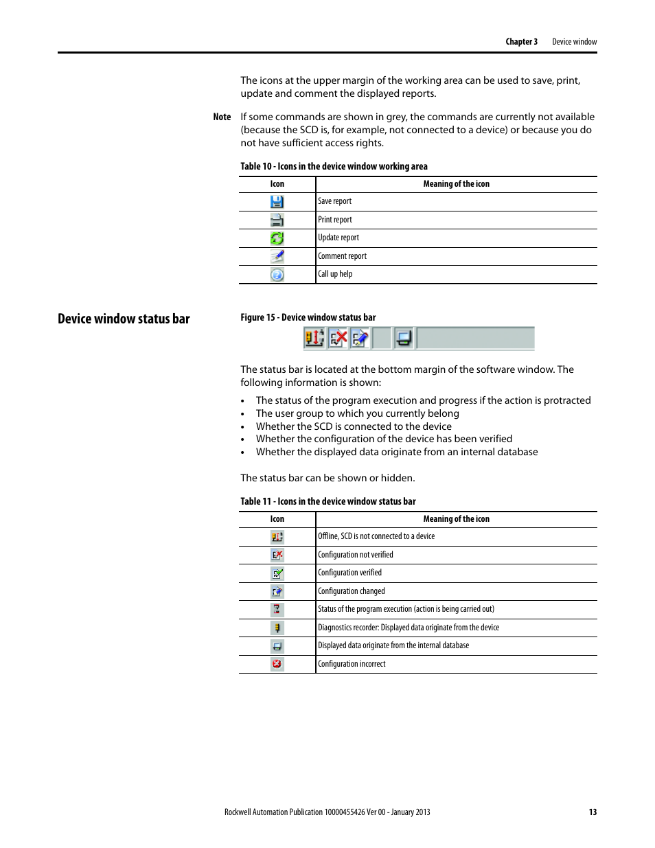 Device window status bar | Rockwell Automation 442L Safety Configuration & Diagnosis (SCD) User Manual User Manual | Page 15 / 40