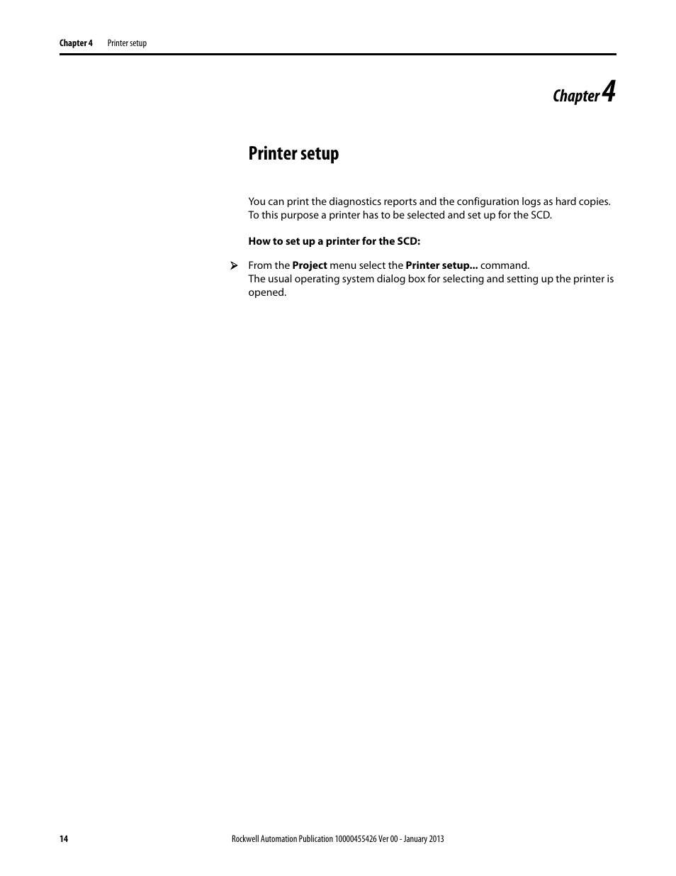 Printer setup, Chapter | Rockwell Automation 442L Safety Configuration & Diagnosis (SCD) User Manual User Manual | Page 16 / 40