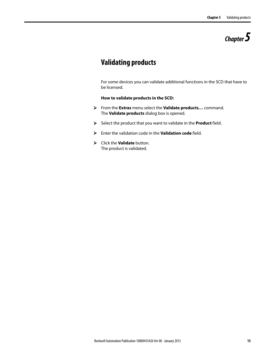 Validating products, Chapter | Rockwell Automation 442L Safety Configuration & Diagnosis (SCD) User Manual User Manual | Page 17 / 40