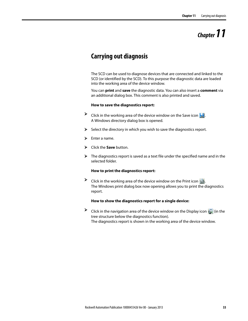 Carrying out diagnosis, Chapter | Rockwell Automation 442L Safety Configuration & Diagnosis (SCD) User Manual User Manual | Page 35 / 40