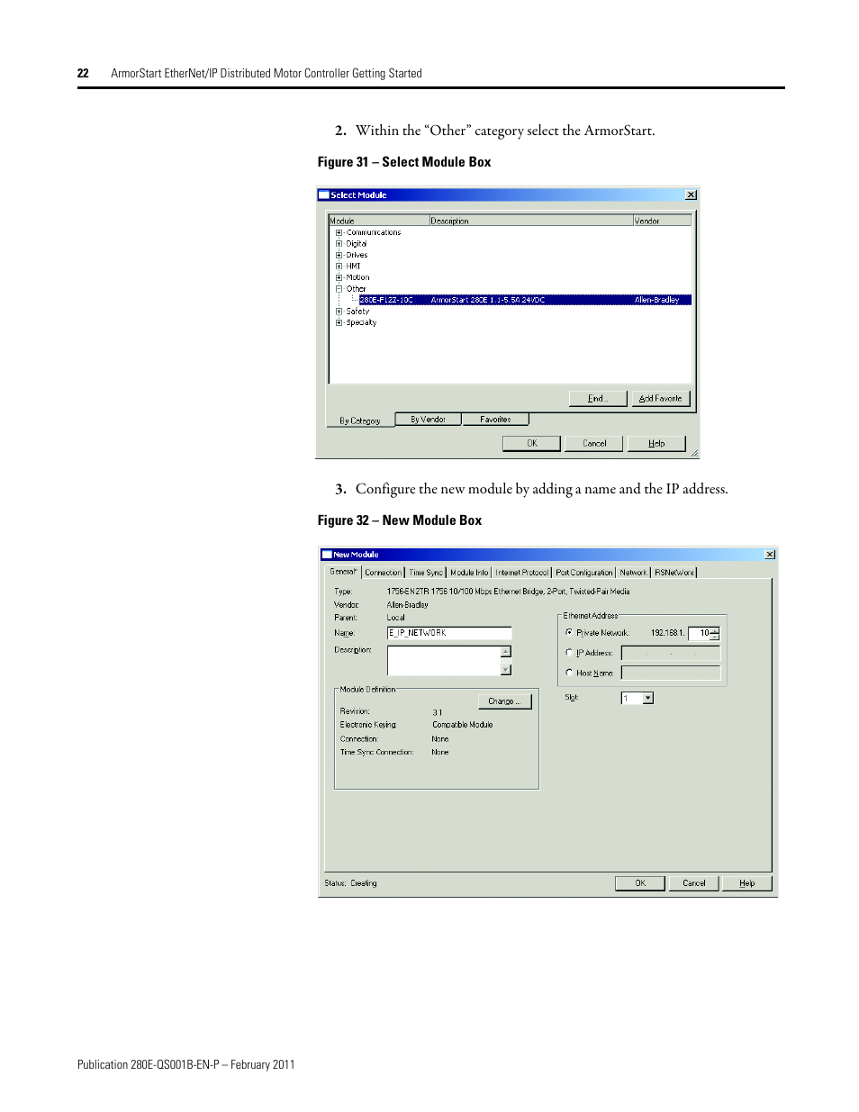 Rockwell Automation 281E ArmorStart EtherNet/IP - Getting Started User Manual | Page 22 / 44