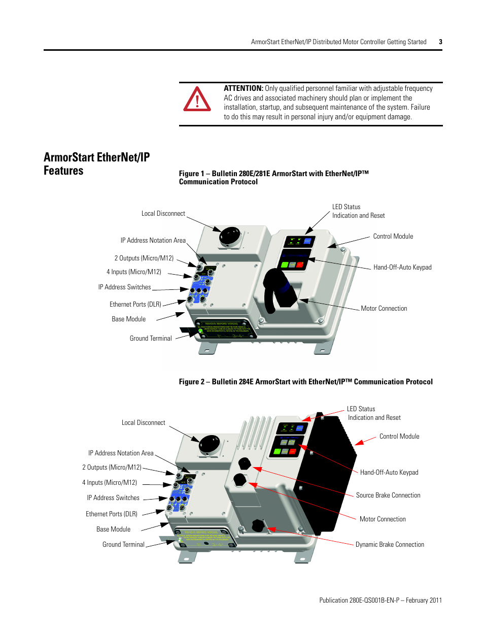 Armorstart ethernet/ip features | Rockwell Automation 281E ArmorStart EtherNet/IP - Getting Started User Manual | Page 3 / 44