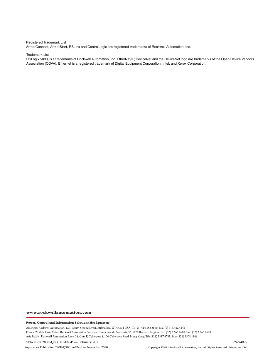 Rockwell Automation 281E ArmorStart EtherNet/IP - Getting Started User Manual | Page 44 / 44