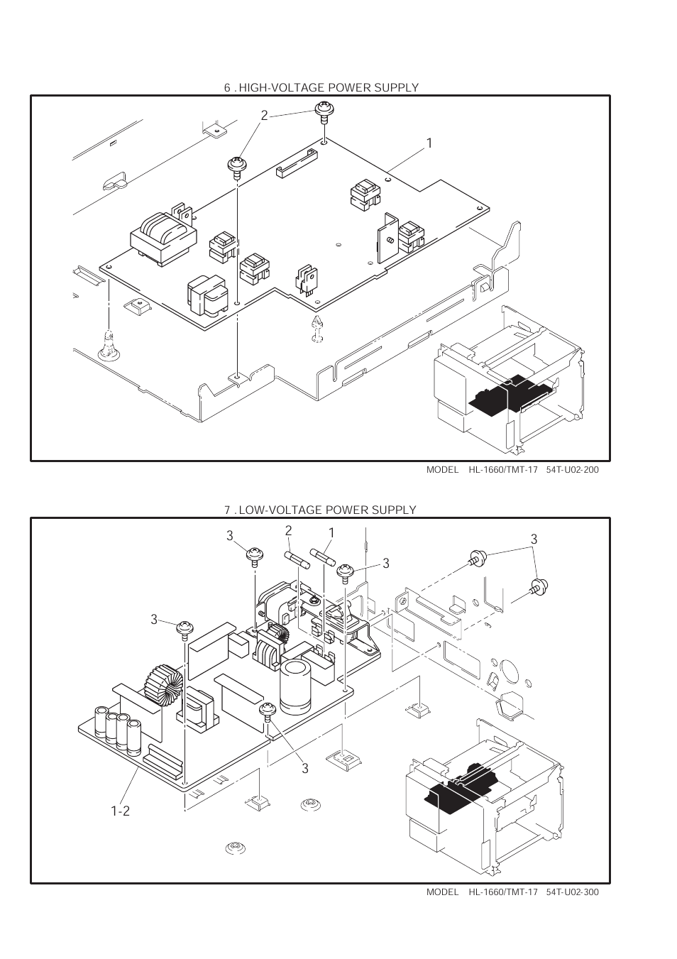 Illustration, High-voltage power supply, Pr2001117 | Ref.no, Code, Q'ty, Description, Symbol, Remark, Uk2702001 | Brother HL 1660 User Manual | Page 11 / 25