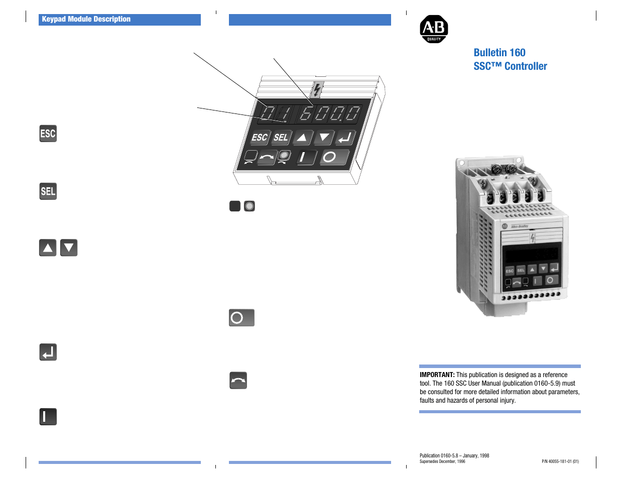 Rockwell Automation 160 FRN 5-6.XX Quick Reference Card User Manual | 4 pages