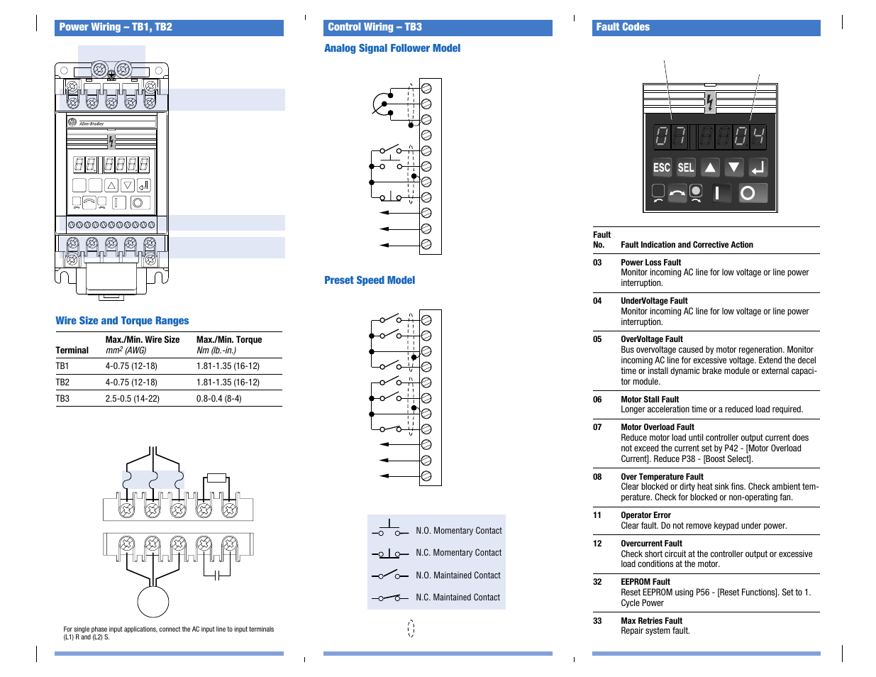 Rockwell Automation 160 FRN 5-6.XX Quick Reference Card User Manual | Page 3 / 4