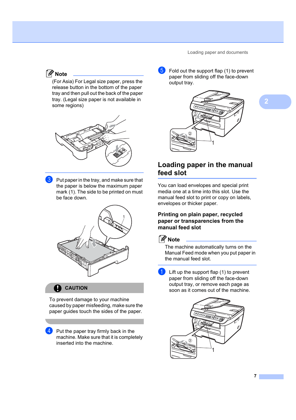 Loading paper in the manual feed slot | Brother DCP-7040 User Manual | Page 13 / 103