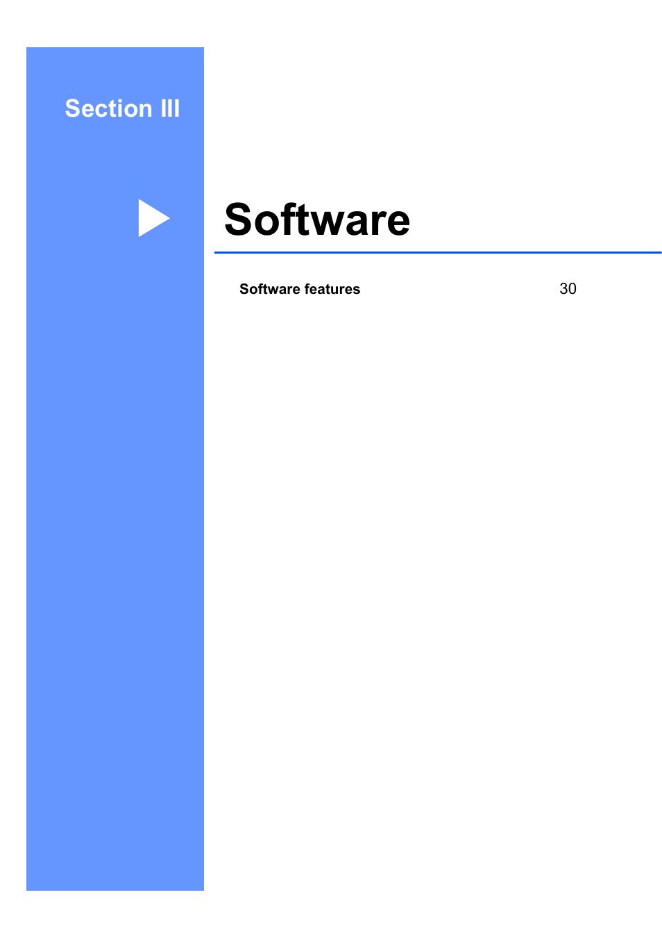 Section iii: software, Section iii software, Software | Brother DCP-7040 User Manual | Page 35 / 103