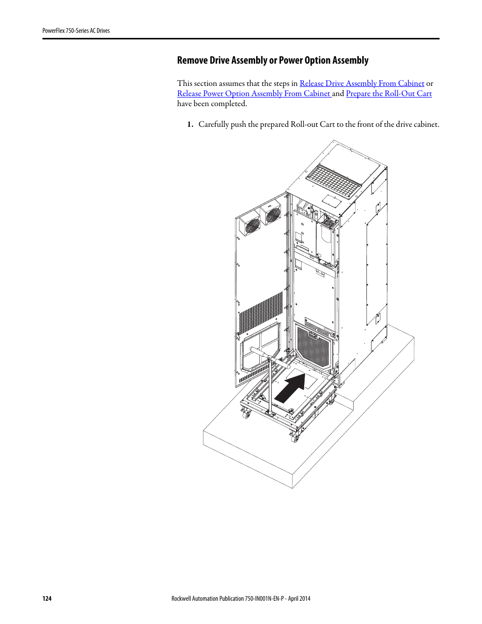 Remove drive assembly or power option assembly | Rockwell Automation 21G PowerFlex 750-Series AC Drives User Manual | Page 124 / 284