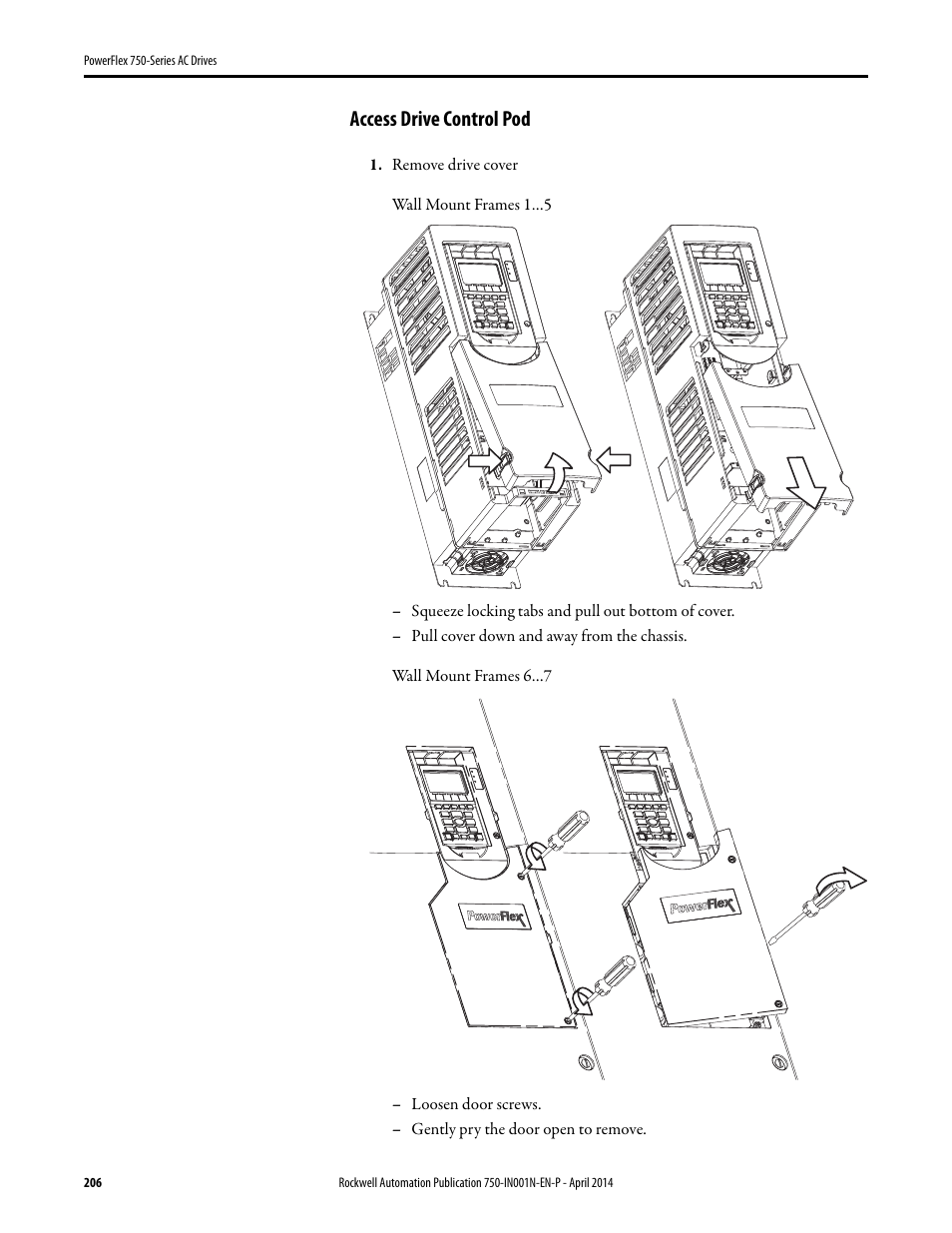 Access drive control pod | Rockwell Automation 21G PowerFlex 750-Series AC Drives User Manual | Page 206 / 284