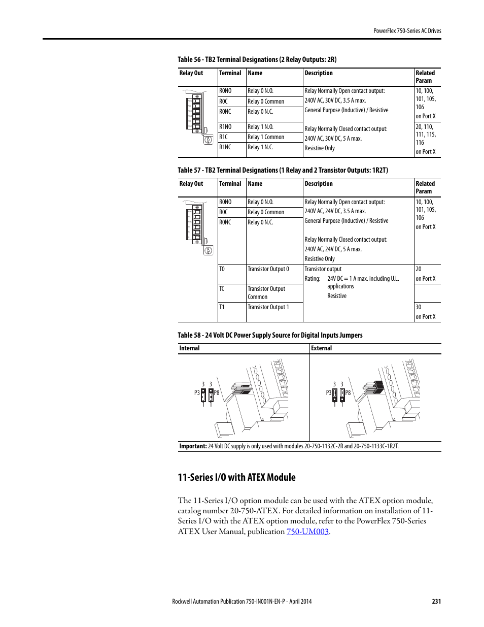 Series i/o with atex module | Rockwell Automation 21G PowerFlex 750-Series AC Drives User Manual | Page 231 / 284