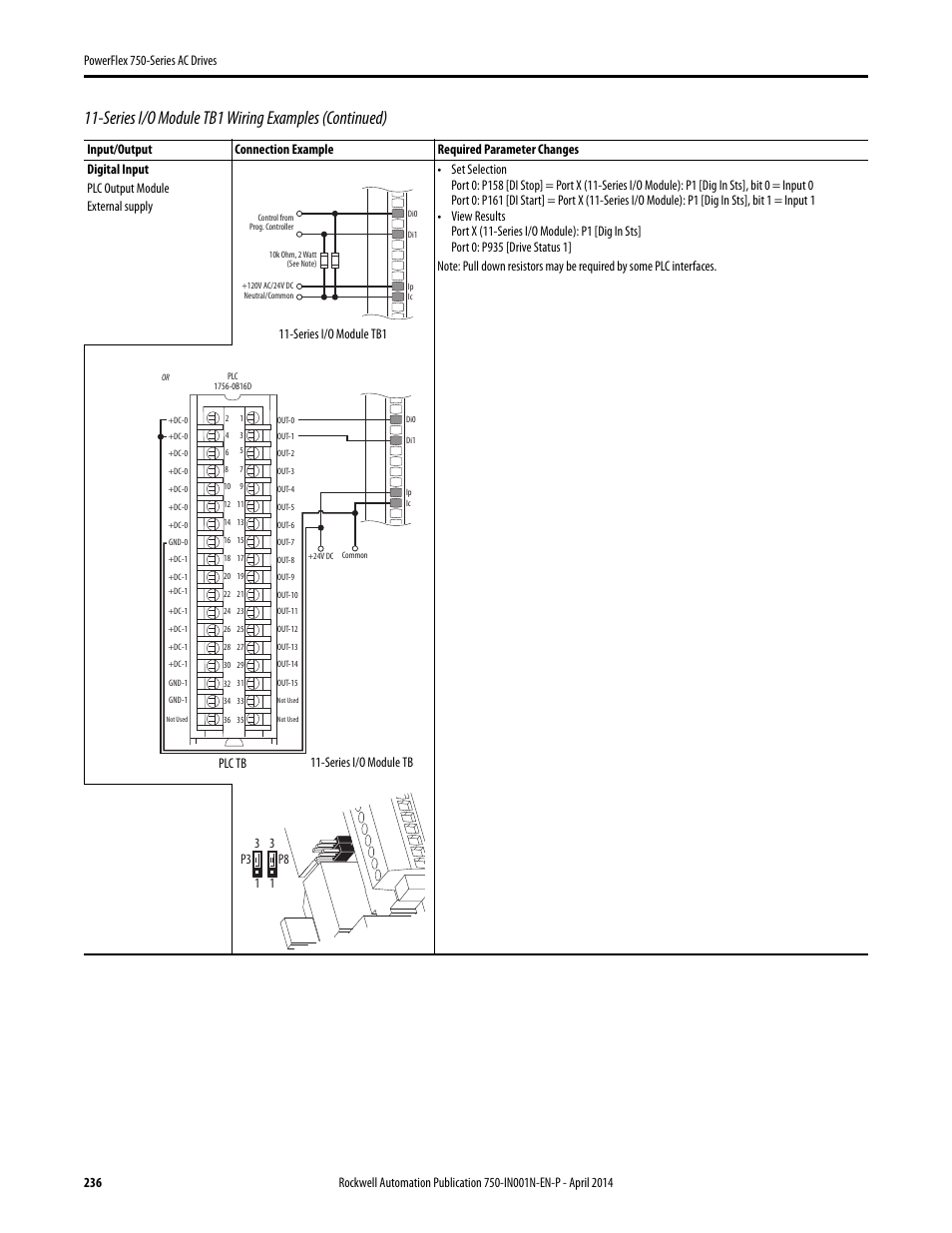 Series i/o module tb1 wiring examples (continued) | Rockwell Automation 21G PowerFlex 750-Series AC Drives User Manual | Page 236 / 284