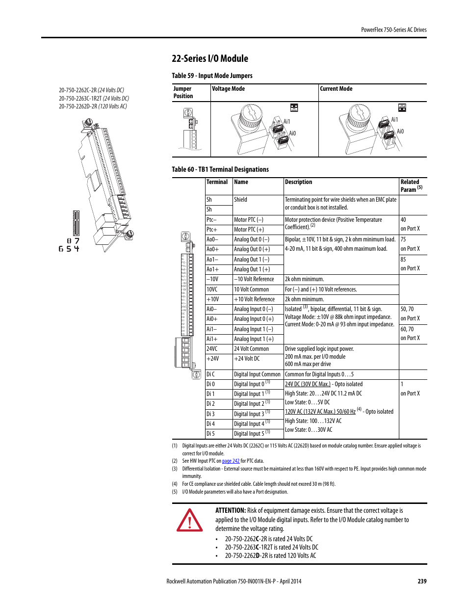 Series i/o module | Rockwell Automation 21G PowerFlex 750-Series AC Drives User Manual | Page 239 / 284
