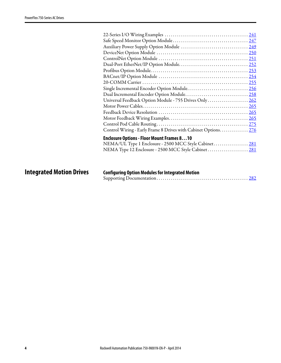 Integrated motion drives | Rockwell Automation 21G PowerFlex 750-Series AC Drives User Manual | Page 4 / 284