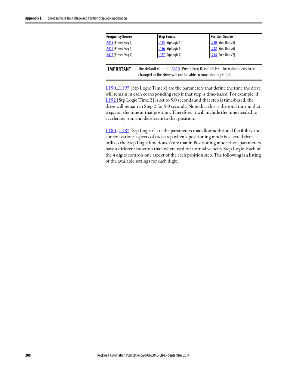 Rockwell Automation 25B PowerFlex 520-Series Adjustable Frequency AC Drive User Manual User Manual | Page 208 / 244