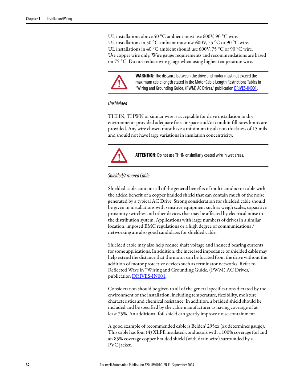 Rockwell Automation 25B PowerFlex 520-Series Adjustable Frequency AC Drive User Manual User Manual | Page 32 / 244