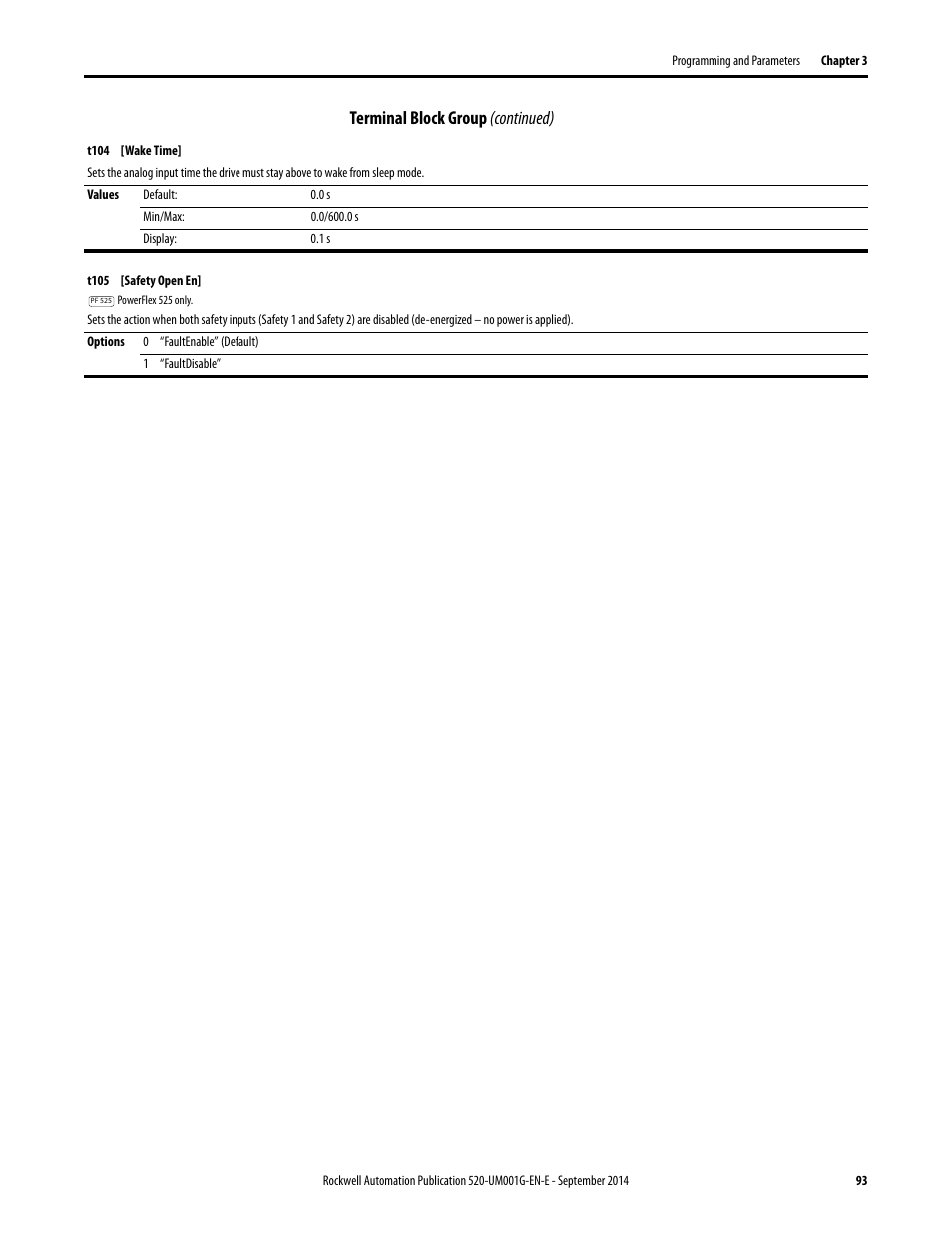 Terminal block group (continued) | Rockwell Automation 25B PowerFlex 520-Series Adjustable Frequency AC Drive User Manual User Manual | Page 93 / 244