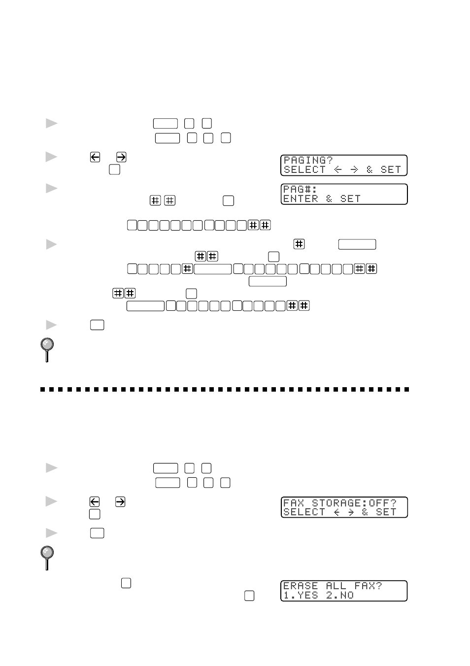 Programming paging number, Setting fax storage, Programming paging number -2 | Setting fax storage -2 | Brother MFC 8700 User Manual | Page 88 / 183