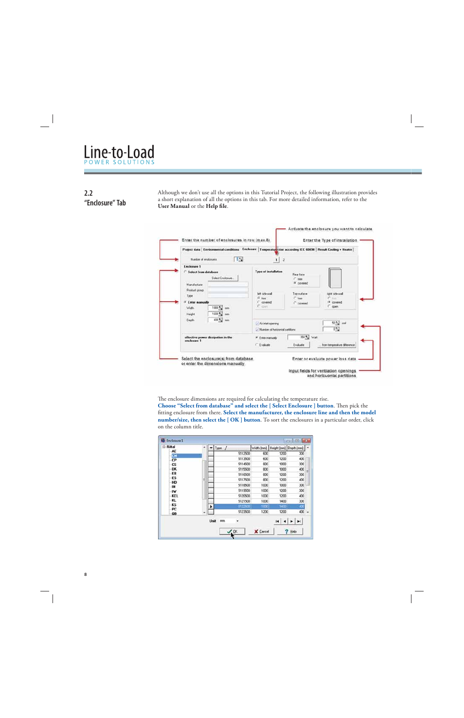 2 “enclosure” tab | Rockwell Automation 141A Mounting System Temperature Rise Calculation Software Tutorial User Manual | Page 10 / 24