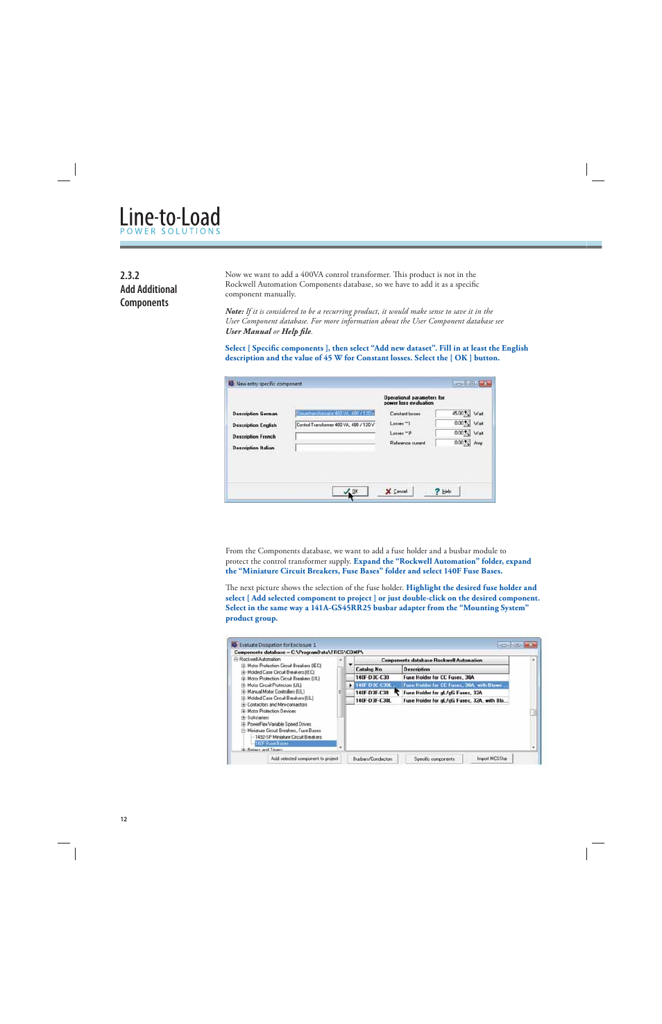 2 add additional components | Rockwell Automation 141A Mounting System Temperature Rise Calculation Software Tutorial User Manual | Page 14 / 24