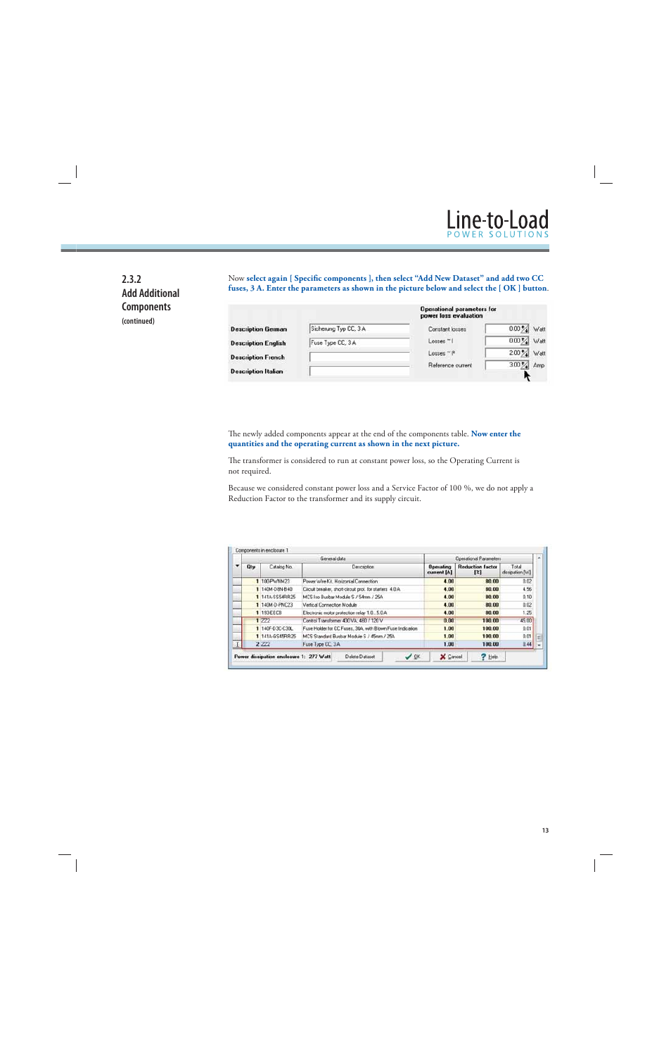 2 add additional components | Rockwell Automation 141A Mounting System Temperature Rise Calculation Software Tutorial User Manual | Page 15 / 24