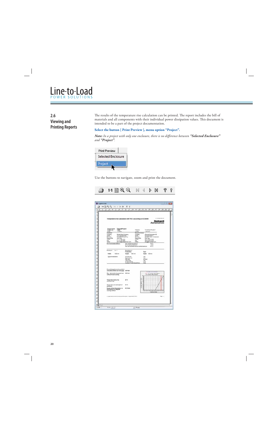 6 viewing and printing reports | Rockwell Automation 141A Mounting System Temperature Rise Calculation Software Tutorial User Manual | Page 22 / 24