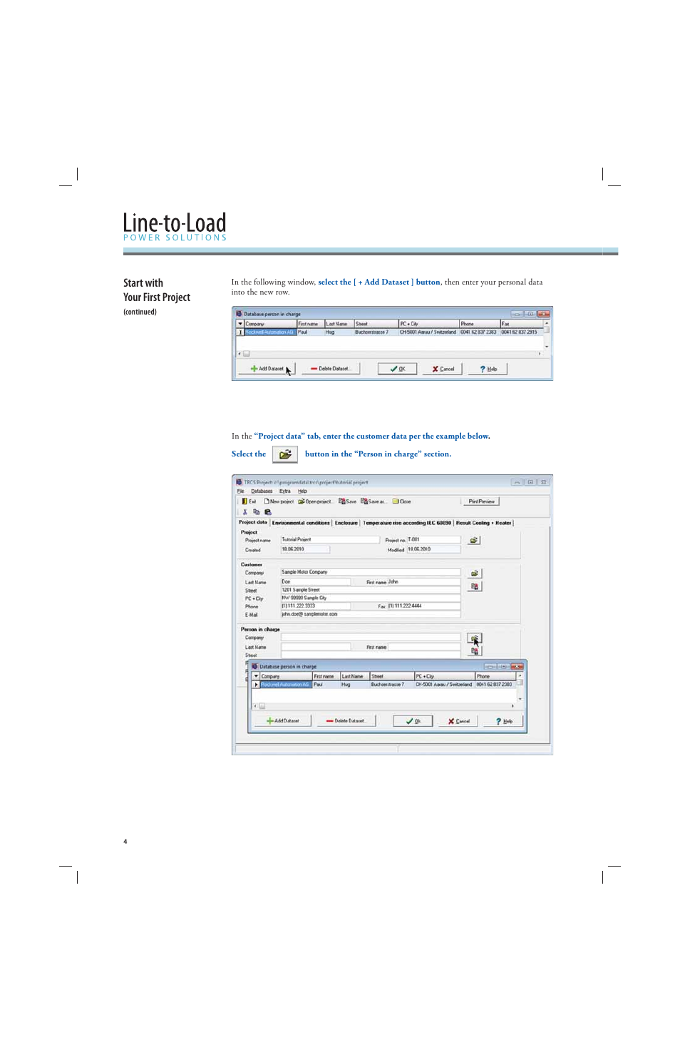 Start with your first project | Rockwell Automation 141A Mounting System Temperature Rise Calculation Software Tutorial User Manual | Page 6 / 24