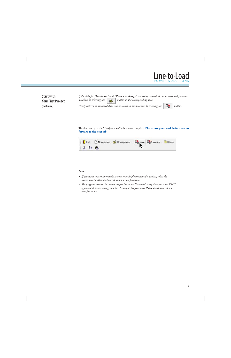 Start with your first project | Rockwell Automation 141A Mounting System Temperature Rise Calculation Software Tutorial User Manual | Page 7 / 24