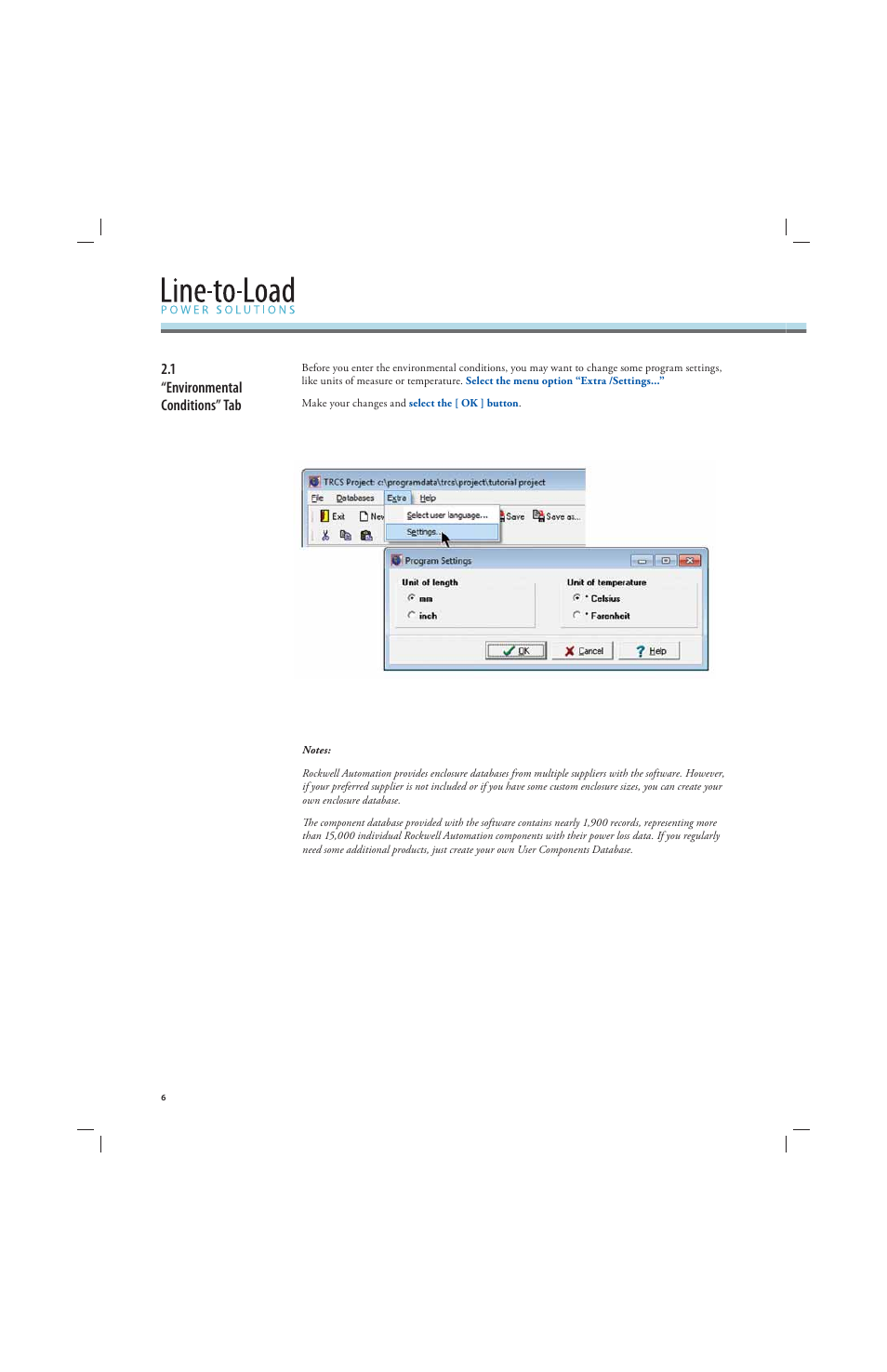 1 “environmental conditions” tab | Rockwell Automation 141A Mounting System Temperature Rise Calculation Software Tutorial User Manual | Page 8 / 24