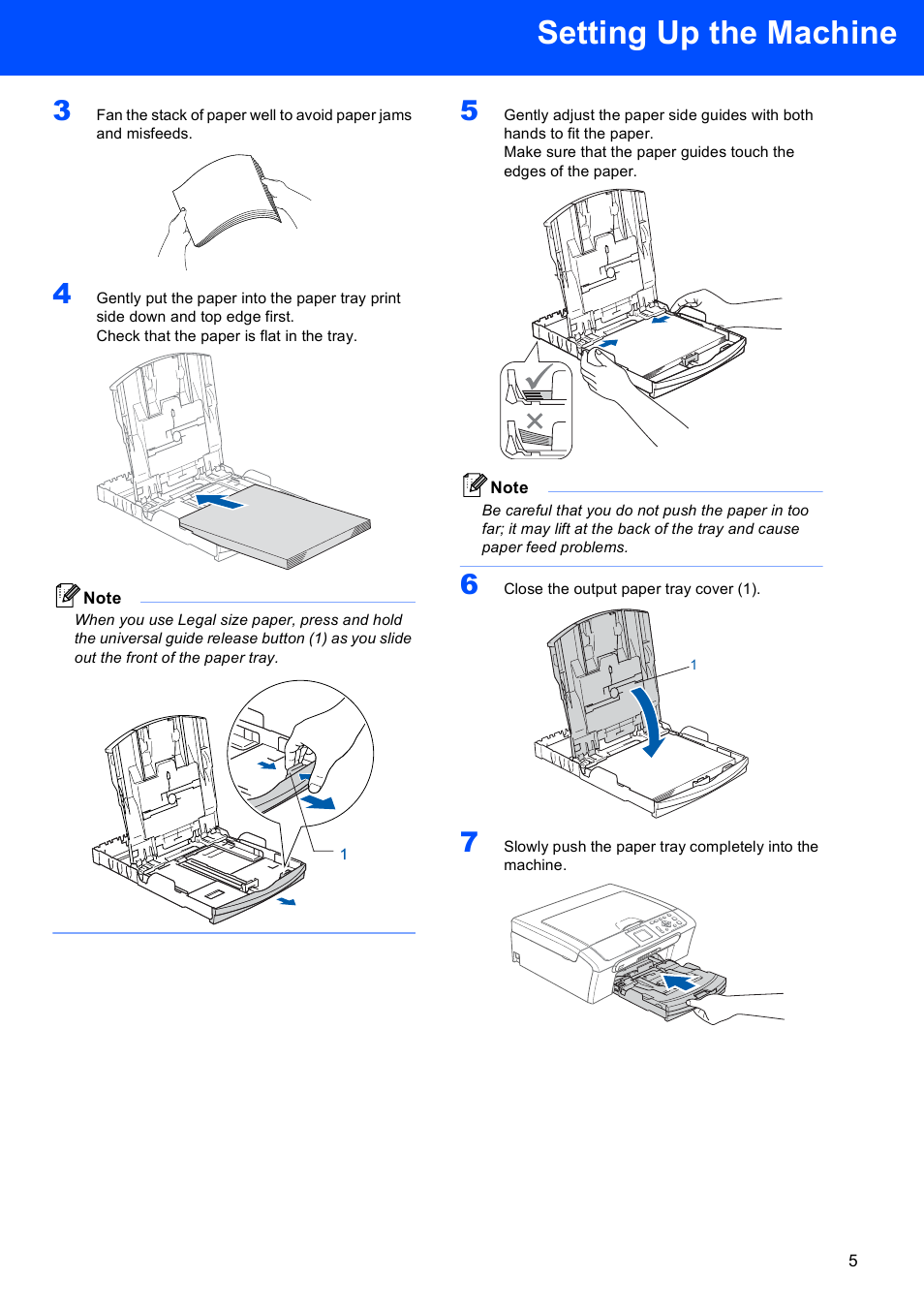 Setting up the machine | Brother DCP-353C User Manual | Page 7 / 35