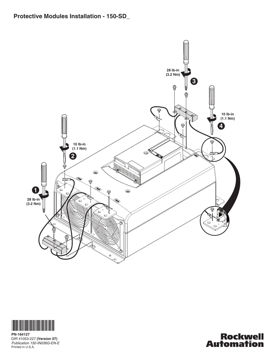 Protective modules installation - 150-sd | Rockwell Automation 150-F84L_F86L Soft Starter Protective Modules User Manual | Page 10 / 10