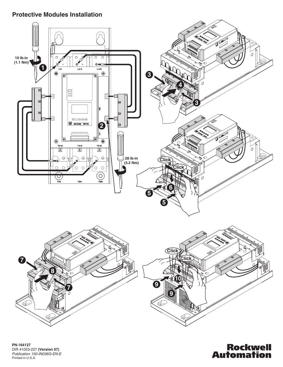 Protective modules installation | Rockwell Automation 150-F84L_F86L Soft Starter Protective Modules User Manual | Page 2 / 10