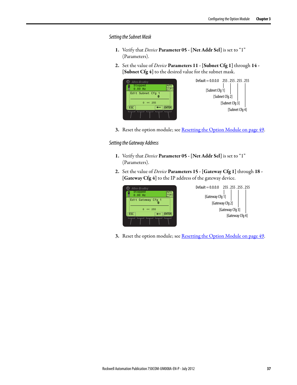 Rockwell Automation 20-750-ENETR PowerFlexDual-Port EtherNet/IP Option Module User Manual | Page 37 / 200