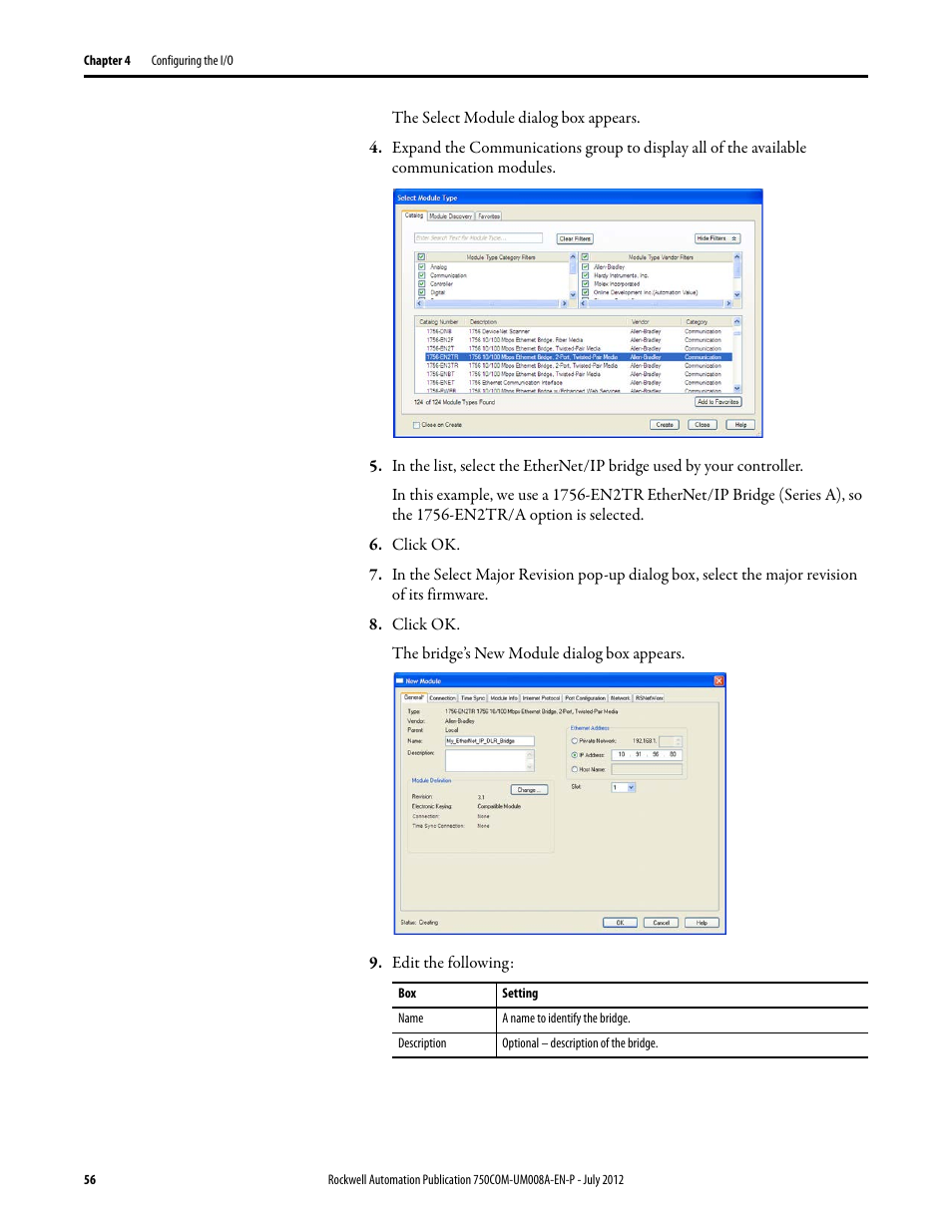 Rockwell Automation 20-750-ENETR PowerFlexDual-Port EtherNet/IP Option Module User Manual | Page 56 / 200