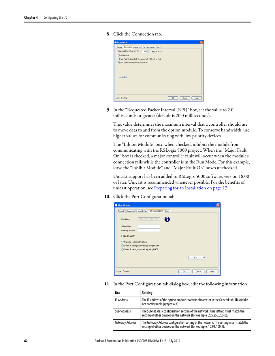 Rockwell Automation 20-750-ENETR PowerFlexDual-Port EtherNet/IP Option Module User Manual | Page 62 / 200